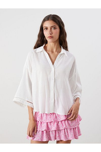 LC Waikiki Oversize Dobby γυναικείο πουκάμισο