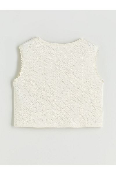 LC Waikiki Crew Neck Openwork Girl's Crop Undershirt