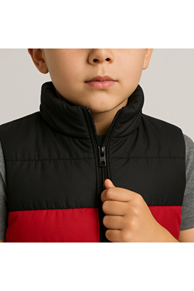 OEM Reversible quilted vest for children red black-red