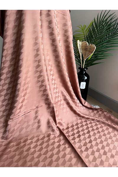 VaVscarfs Koza Pattern Cotton Jacquard Shawl Chocolate