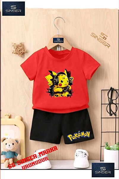 SS SİNSER تي شيرت للأطفال للجنسين "PIKHACU HALF WITH HEADPHONES" مطبوع بشكل ح...