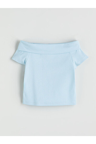 LC Waikiki LCW Mädchen-Crop-T-Shirt mit U-Boot-Ausschnitt