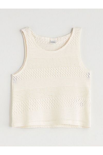 LC Waikiki New Season Crew Neck Openwork Girls Undershirt - S5Qo39Z4