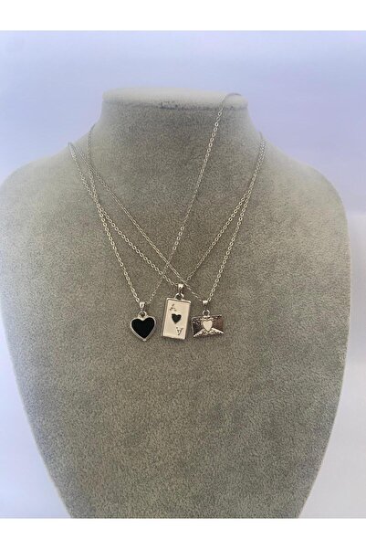 Judas Takı Triple Combination Necklace Heart Letter Cup as