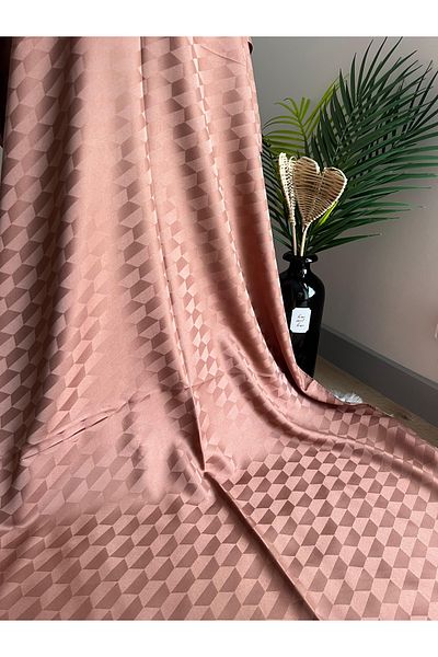 VaVscarfs Koza Pattern Cotton Jacquard Shawl Chocolate