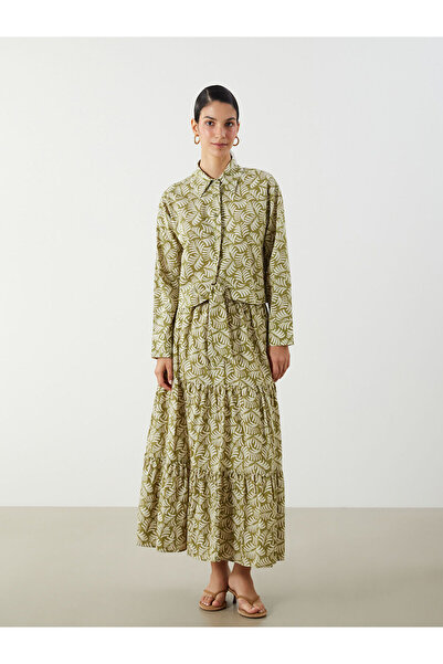 LC Waikiki Nevavm Patterned Layered Skirt with Elastic Waist