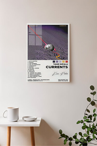 Ayabak Metal Poster Tame Impala Currents - Dekoratif Metal Poster - Hediyelik...