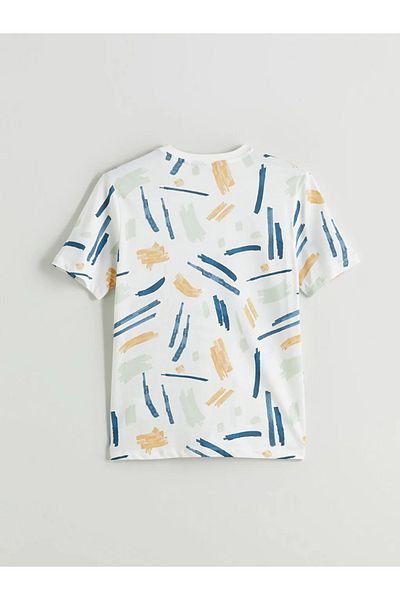 LC Waikiki Tricou pentru bărbați din bumbac pieptănat cu imprimeu XSIDE Ecru