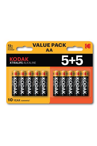 Kodak Xtralife Alkaline AA Batteries - Value Pack (5+5)