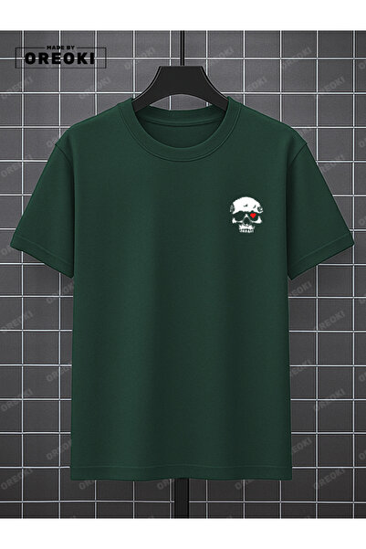 EFFRENATU Love to Death Printed Cotton Unisex Green Forest T-Shirt-Black Shorts Set