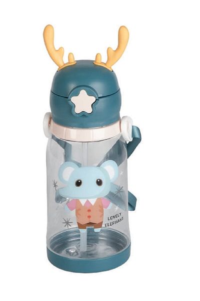 RKY SERENITY Relaxion Food Contact Suitable Bpa Free 600 ml Water Bottle with Neck Strap and Straw