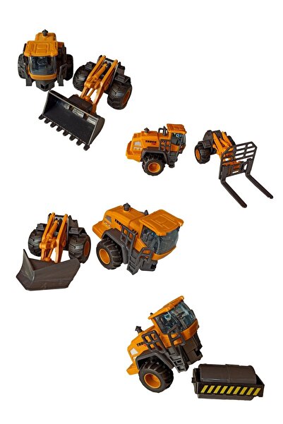 Ailenizin Oyuncakçısı Oyuncak Iş Makineleri Dozer, Kar Küreme, Forklift Ve Silindir Seti