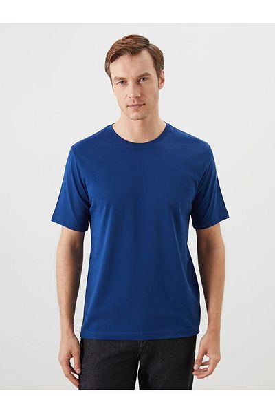LC Waikiki Lcwaikiki Basic Navy Blue Crew Neck Combed Cotton Men's T-Shirt