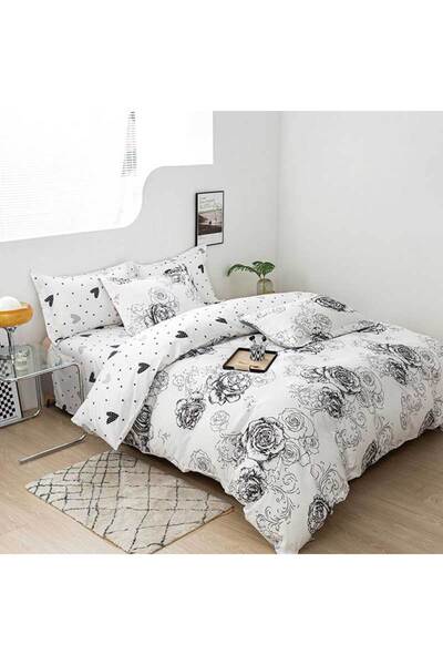 OEM Lenjerie Bumbac Satinat, Pucioasa, 2 Persoane, Pat Dublu, 4 Piese