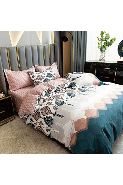 OEM Σατέν Βαμβακερό Λευκό, Θείο, 2 Άτομα, Διπλό Κρεβάτι, 4 Τεμάχια