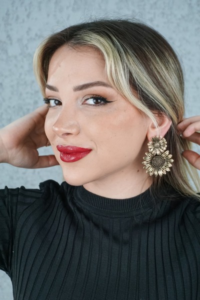 TRENDTAKI Helia otantik sallantılı oksit altın kaplama küpe 0313