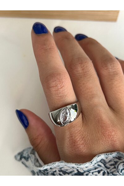 ringbox Silver Color Drop Stone Ring