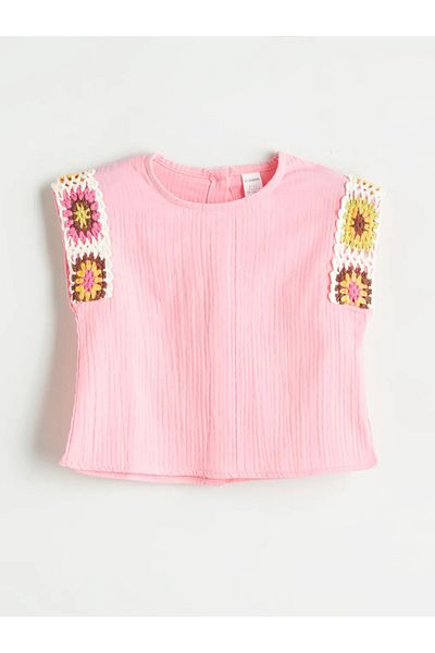 LC Waikiki Lcw Kids Pink Embroidery Girl's Blouse and Shorts 2 Pcs