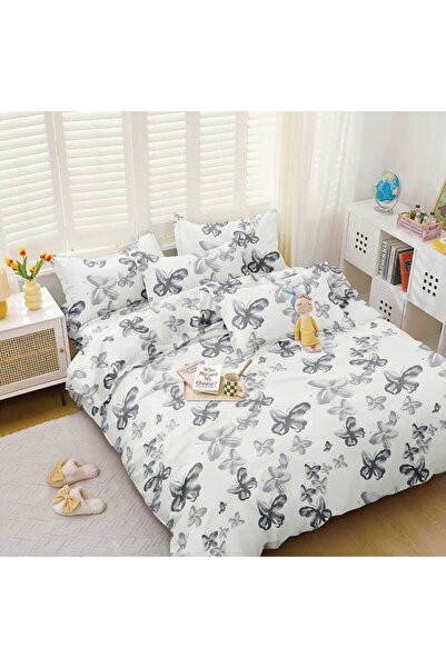 OEM Lenjerie Bumbac Satinat, Pucioasa, 2 Persoane, Pat Dublu, 4 Piese