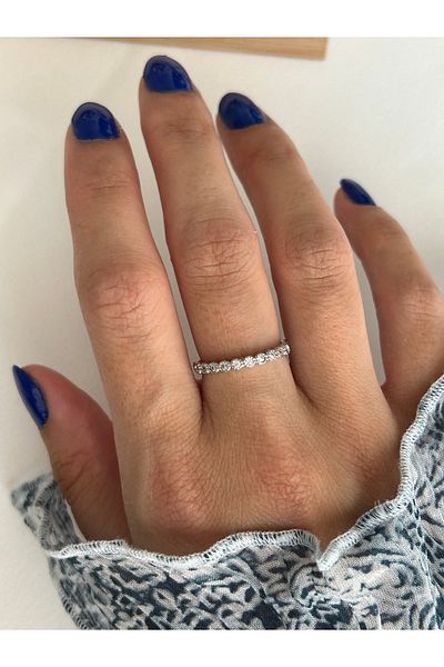ringbox Silver Color Round Stone Ring