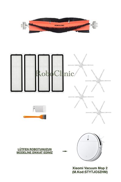 Roboclinic Brush Compatible with Xiaomi Mi Robot Vacuum Mop 2 (Stytjo3Zhm) Robot Vacuum Cleaner, Filter Set-11 Pieces