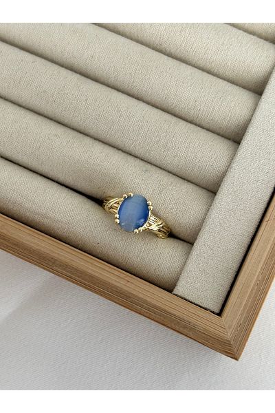 ringbox Blue Ring with Cat's Eye Stone