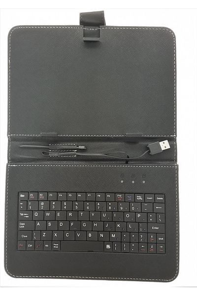 OEM Keyboard Case for 8 Inch Tablet - Black, USB, QWERTY, Eco-leather, Stand Function