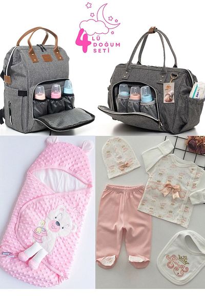 Pimadyo Large Birth Set (Hospital Release, Shoulder and Backpack, Chickpea Swaddle with Snaps)