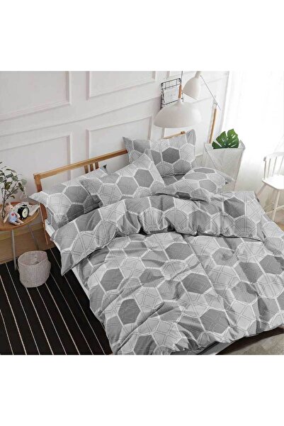 OEM Σατέν Βαμβακερό Λευκό, Θείο, 2 Άτομα, Διπλό Κρεβάτι, 4 Τεμάχια