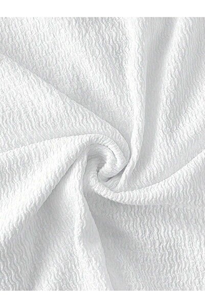 WEEST MODA λευκό LUNE γυναικείο μπλουζάκι με ανοιχτό μπροστινό μέρος με κοντομάνικο λεπτομέρεια Alaçatı