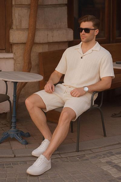 LC Waikiki Men's Breathable Shorts Suit – Casual & Vacation