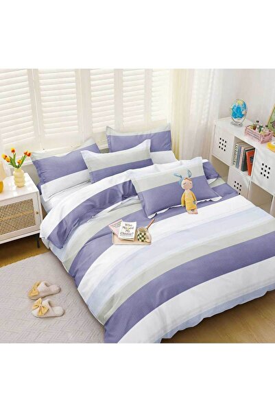 OEM Lenjerie Bumbac Satinat, Pucioasa, 2 Persoane, Pat Dublu, 4 Piese