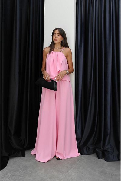 Havoş Pink Strap Accessory Detailed Blouse Pants Set