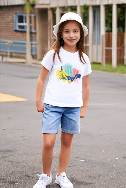 Mavipink Devojčice, majica kratkih rukava sa printom sladoleda, 92% pamuk