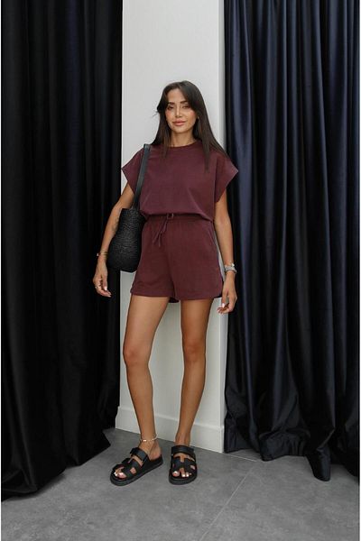 Havoş Plum Patrick Blouse Shorts Modal Set