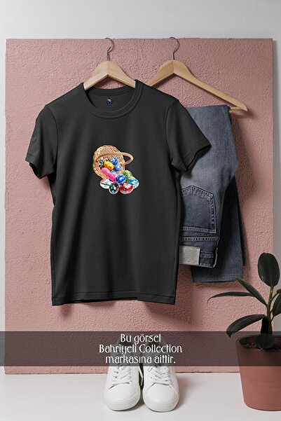 Bahriyeli Collection oversized Πασχαλινό μπλουζάκι Unisex με σχέδιο καλάθι κα...