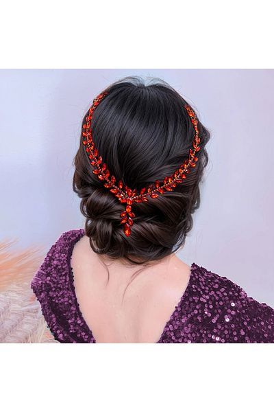 GlassySKY Indian/ Hijab Headgear/Boutonniere/ Necklace/ Hanfu Crown Hair Accessory Wedding/Engagement/Bride/Henna/Birthday