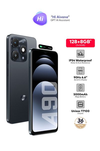 İtel A90 Dual SIM Starlit Black 3+5GB RAM 128 GB 4G