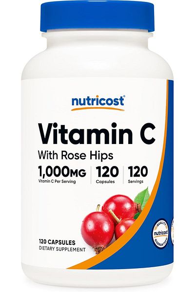 Nutricost Vitamin C with Rose Hips 120 Caps Premium, Non-Gmo, Gluten Free