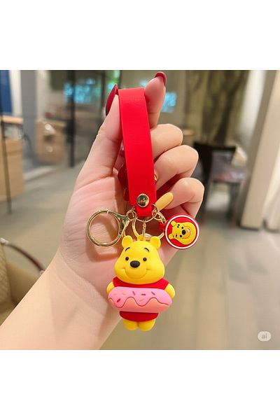 EFAYNU Cute Teddy Bear Keychain – Silicone Figured Keychain with Donut Design |   Bag Ornament
