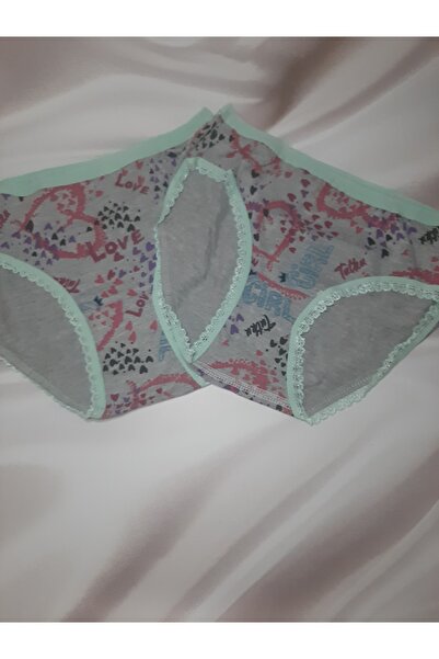 Butik سراويل باتو للفتيات من قطعتين من إيلاستين بطبعات رمادية