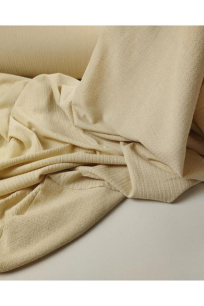 Kumaş Parça Wrapped Jersey in Beige Cream Color Width: 160