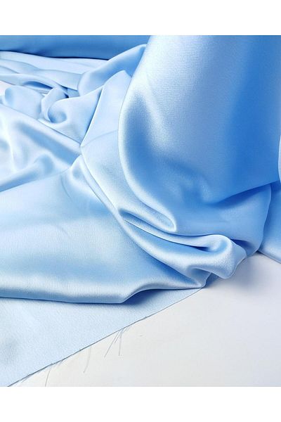 Kumaş Parça Crepe in Pale Blue Color Width: 150