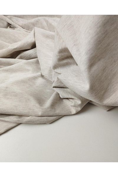 Kumaş Parça Beige Color with Crushed Tok Single Jersey Combed Cotton Width: 180