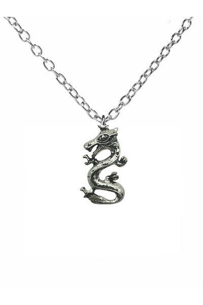 Herşey Nota Chinese Dragon Figured Unisex Necklace – with 60cm Chain, Symbol of Power and Wisdom