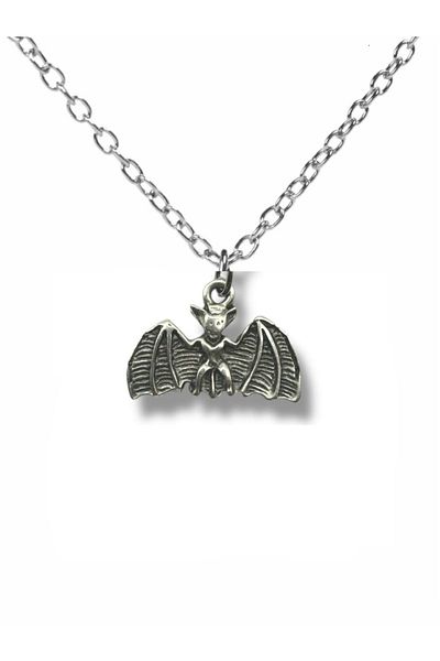 Herşey Nota Bat Figured Unisex Necklace – 60 cm Chain, Gothic and Mysterious Style