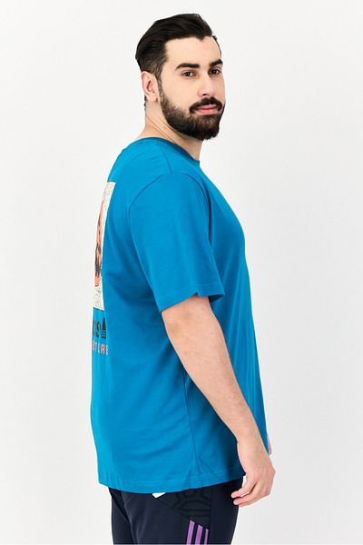 adidas Men Sportswear Fit Short Sleeves Training T-Shirts, Teal Blue