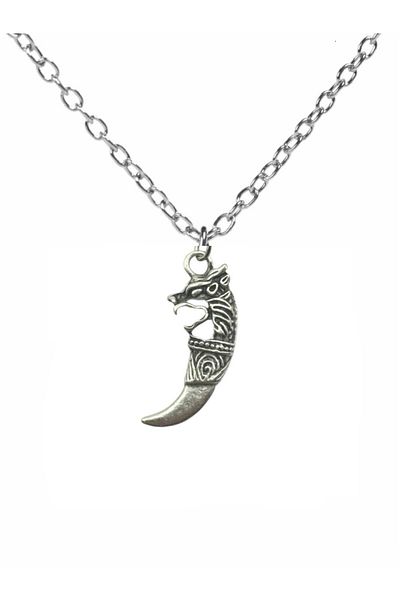 Herşey Nota Unisex Necklace with Wolf Tooth Figure – 60 cm Chain, Symbol of Wild Spirit and Protection