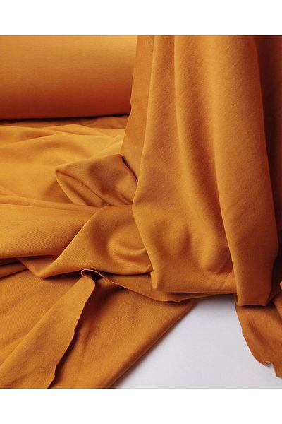 Kumaş Parça Interlock Knitted in Mustard Color Width: 165