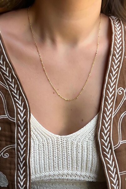 stravis Gold Color Chain Necklace (60 cm)